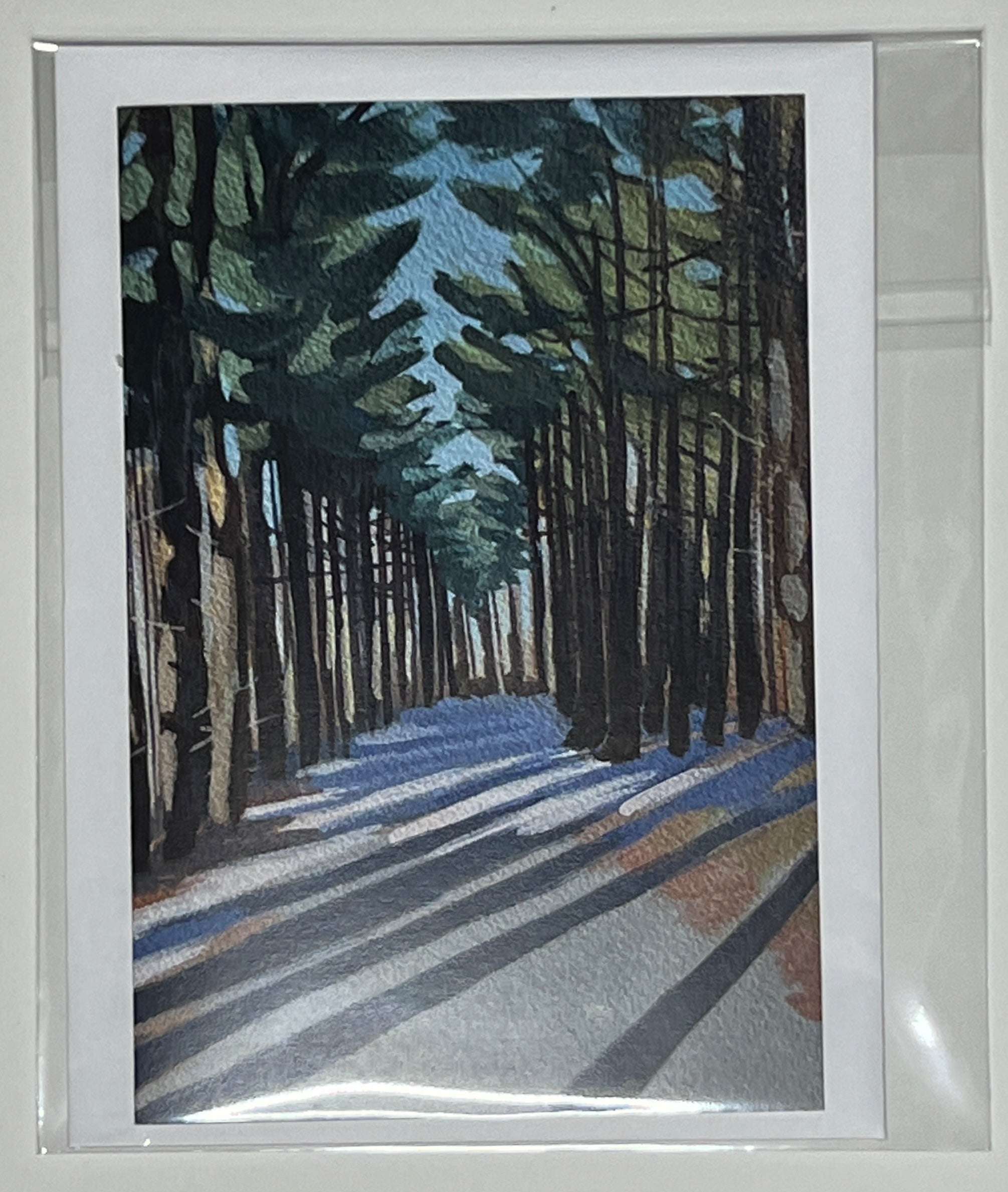 4x6 inch greeting card - Sweet Gum Trail in Winter