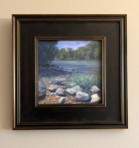 Down by the River - Framed in Dark Wood Frame