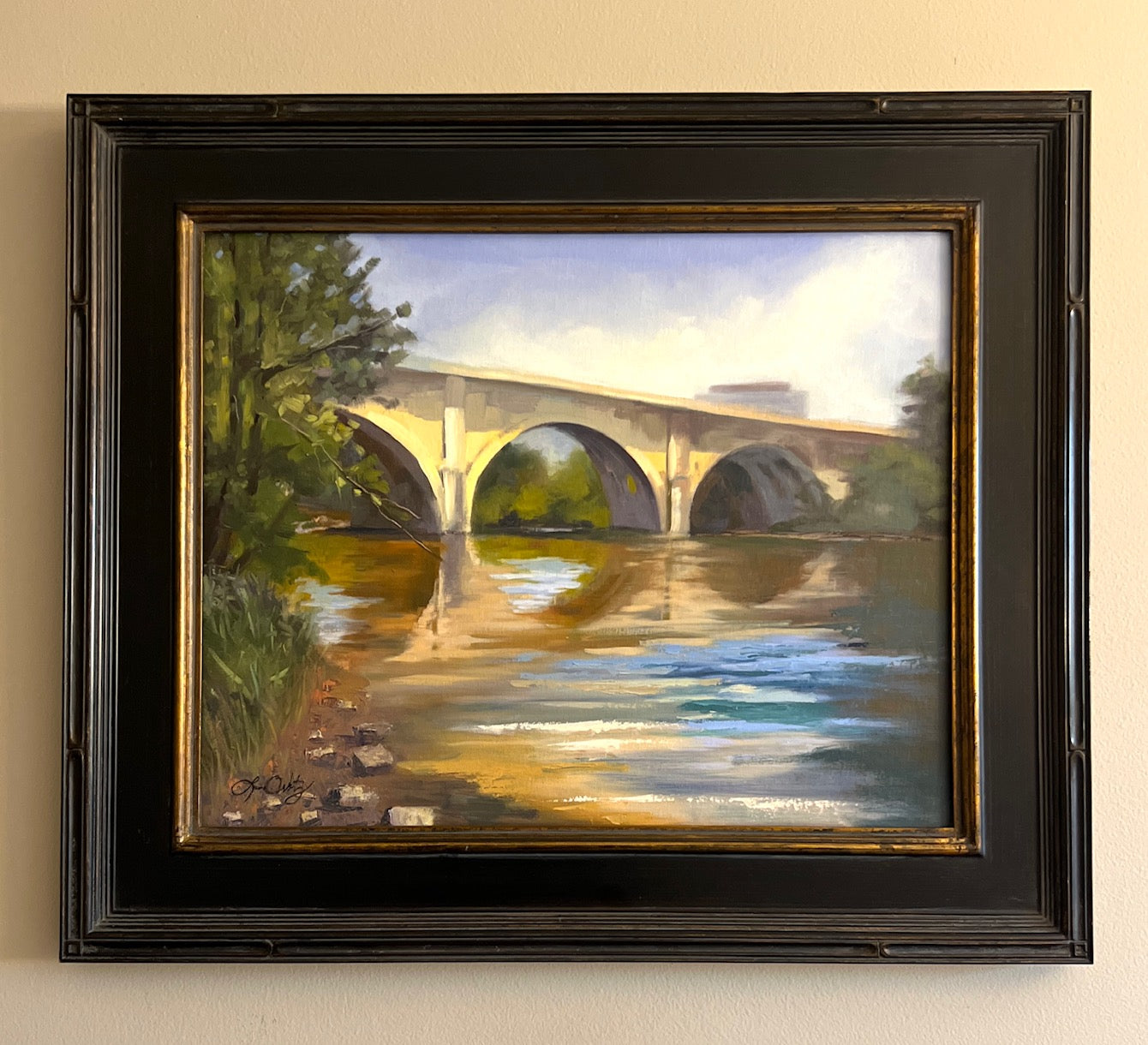 Flowing into Fall - Framed in Dark Wood Frame