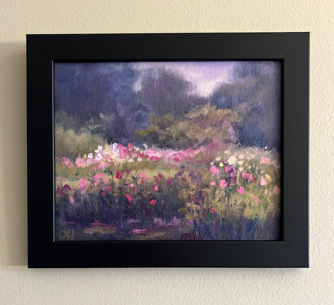 Roses and Shadow - Framed in Black Frame