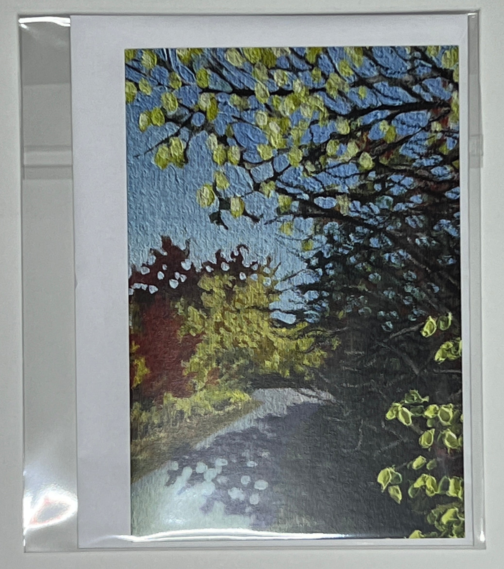 4x6 inch greeting card - Rails to Trails Path in Autumn