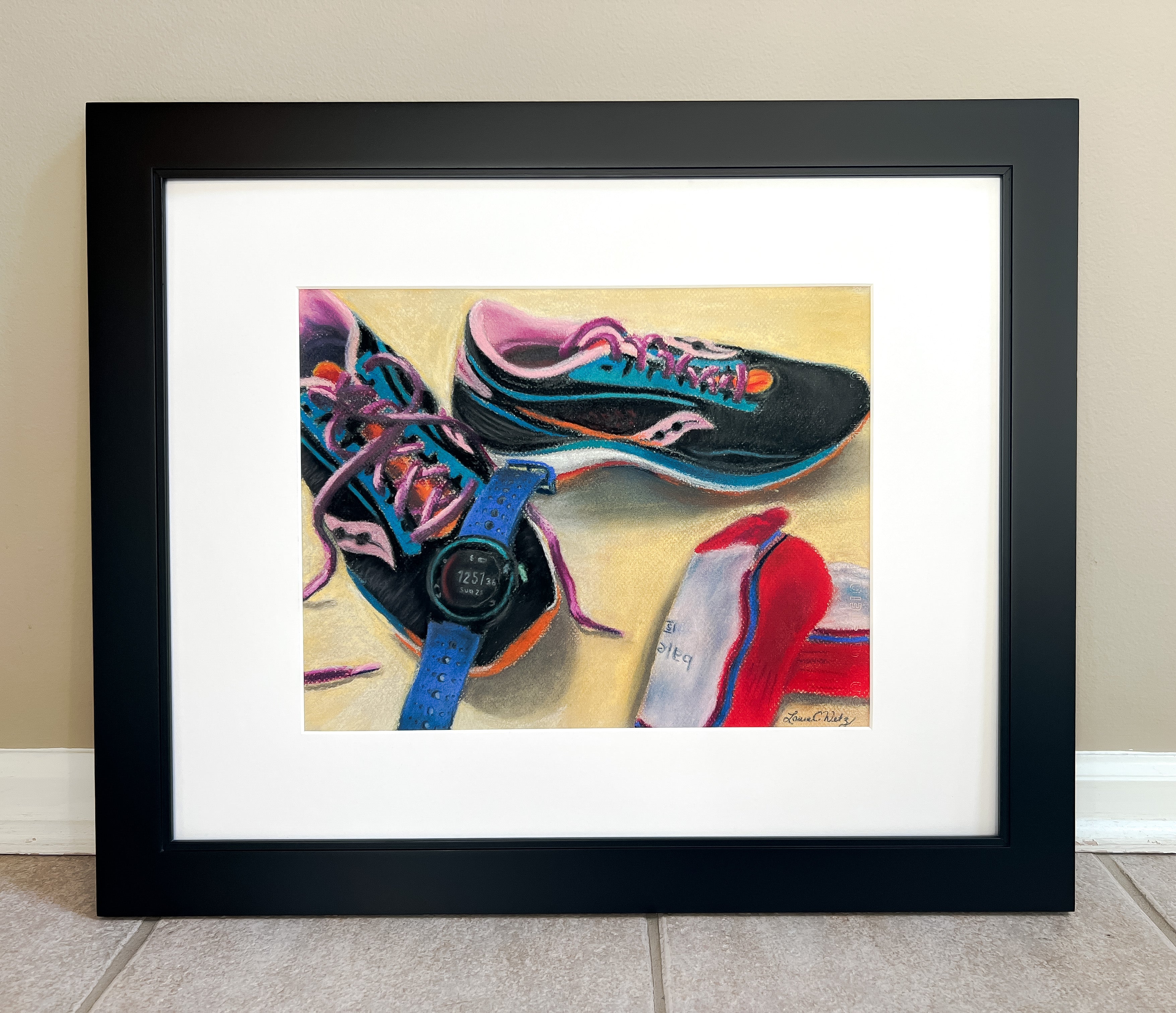 Time to Run Original - Matted, Framed