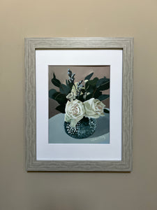 Cream Roses - Original Painting- Framed.