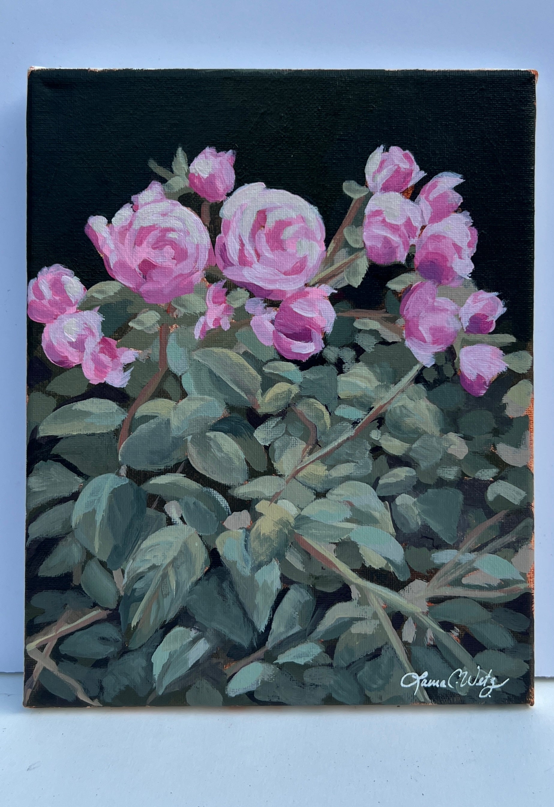 Night Blooms - Original Painting - Framed