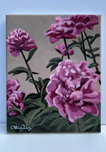 Raspberry Blooms - Original Painting - Framed